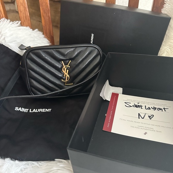 Saint Laurent Calfskin Matelasse Monogram Lou Belt Bag Black - Picture 10 of 13
